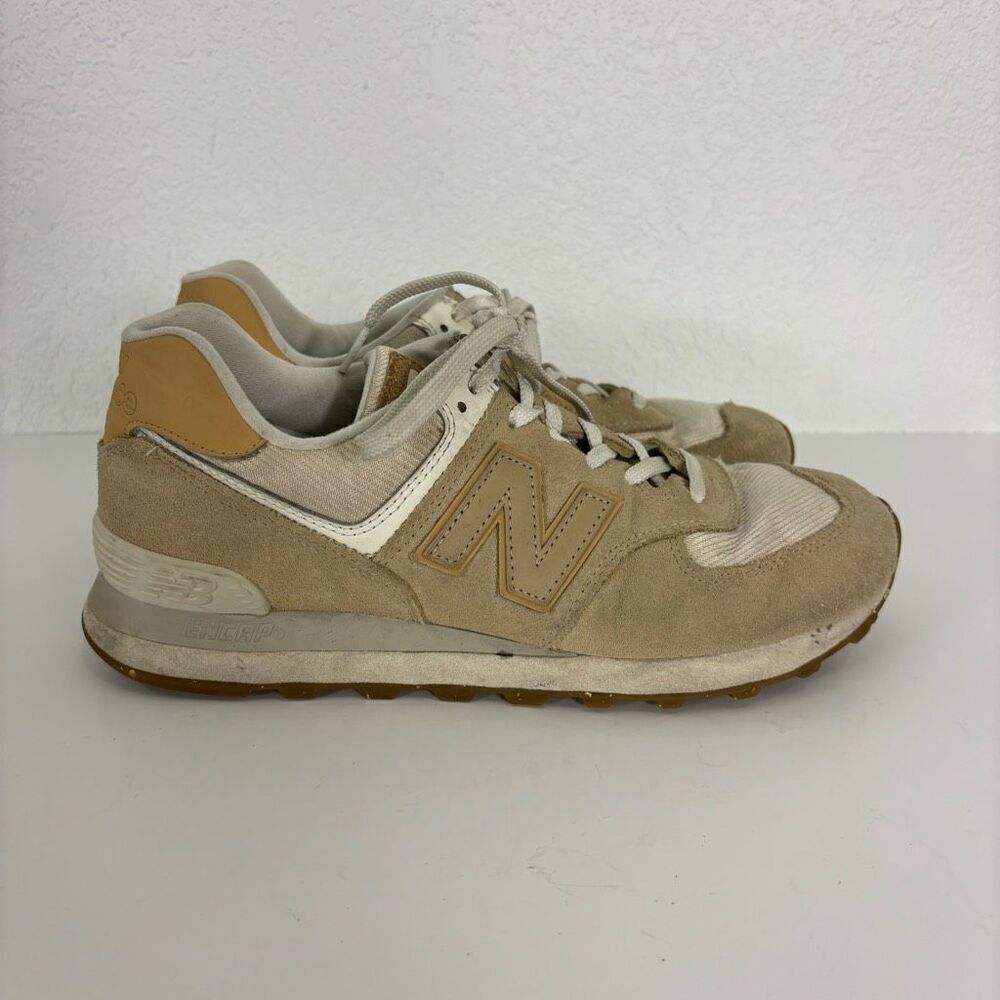 New Balance Beige and Cream Suede 574 Incense Casual Sneaker Shoes Men’s 8